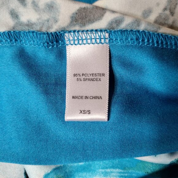 CAROLE HOCHMAN Tropical Cheetah Print Caftan Drawstring Waist Beach Cover Up XS - Picture 14 of 16